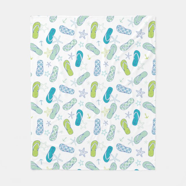 Flip Flop Pattern Fleece Blanket (Front)