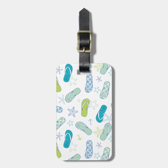Flip Flop Pattern Luggage Tag (Front Vertical)