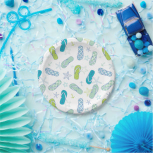 Flip Flop Pattern Paper Plate