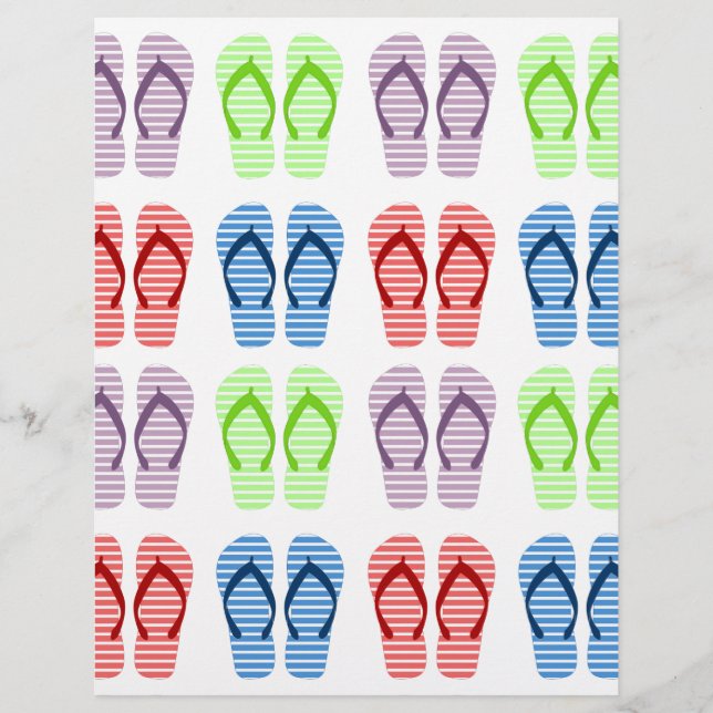 Flip Flop Pattern Scrapbook Paper (Front)