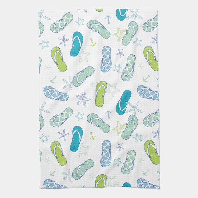 Flip Flop Pattern Tea Towel (Vertical)