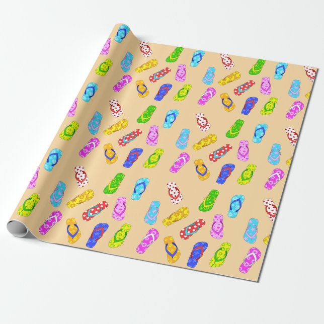 Flip Flop Pattern Wrapping Paper (Unrolled)