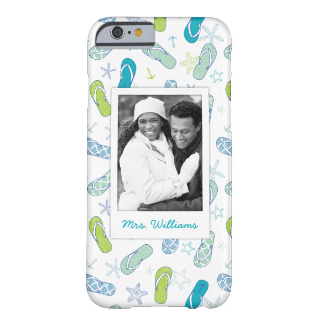 Flip Flop Pattern | Your Photo & Name Case-Mate iPhone Case (Back)