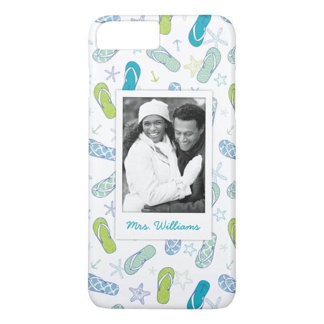 Flip Flop Pattern | Your Photo & Name Case-Mate iPhone Case (Back)