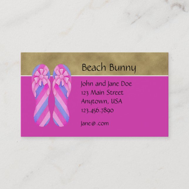 Flip Flop Pink Stripes Profile Card (Front)