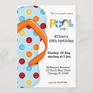Flip Flop Pool Party Invitation
