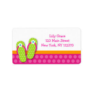 Flip Flop Pool Party Return Address Labels
