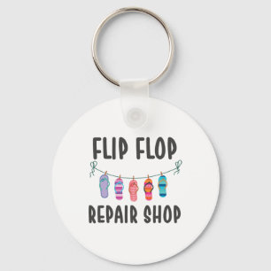 Flip Flop Repair Shop Funny Concert Summer Beaches Key Ring