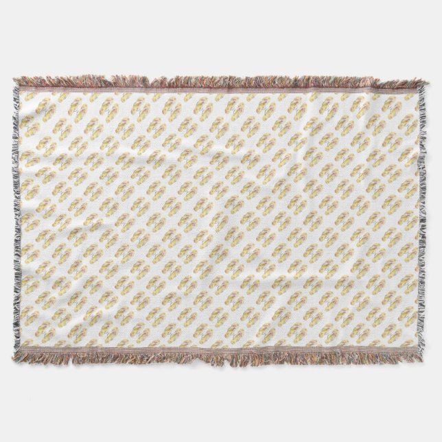 Flip Flop (yellow) Throw Blanket (Front)