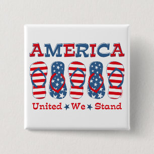 Flip Flops America 15 Cm Square Badge