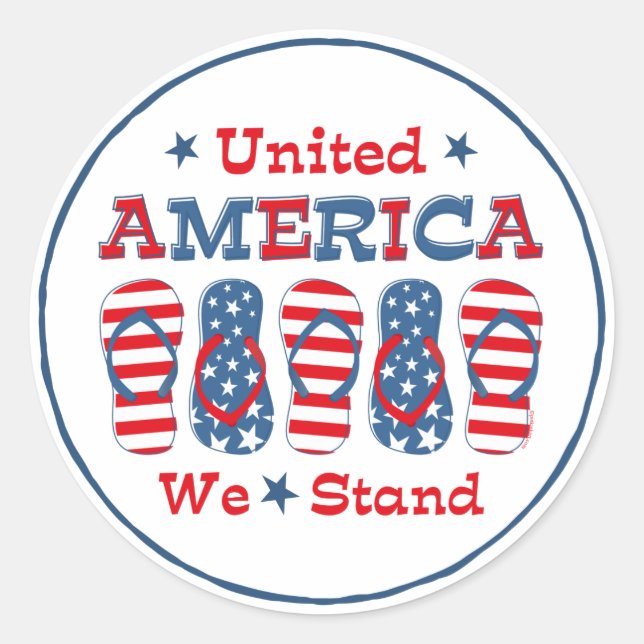 Flip Flops America Classic Round Sticker (Front)