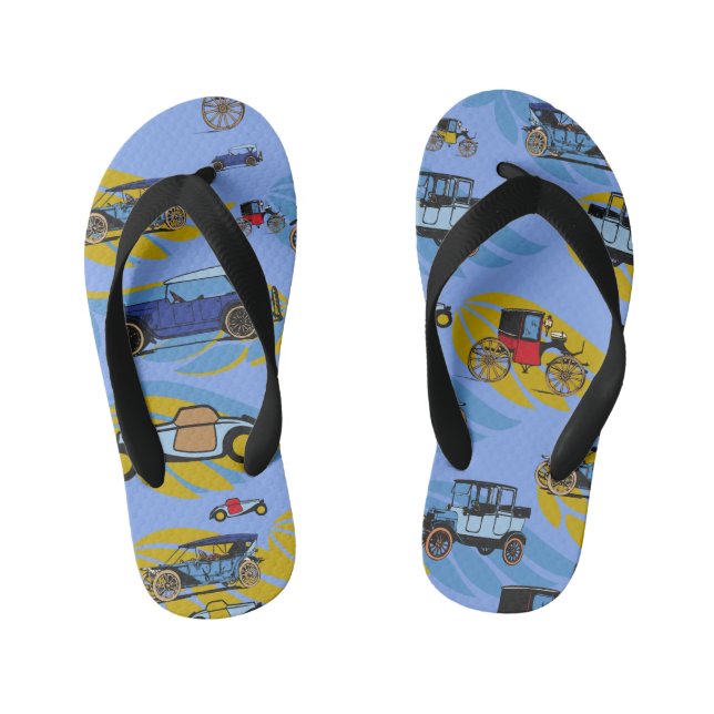 Flip flops Antique Cars Gran Dad Design (Footbed)
