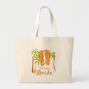 Flip Flops Aruba Bride Large Tote Bag