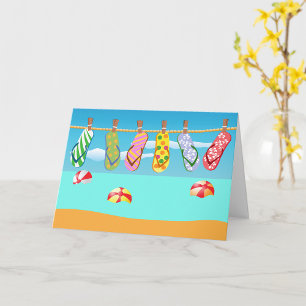 Flip Flops At The Beach Card