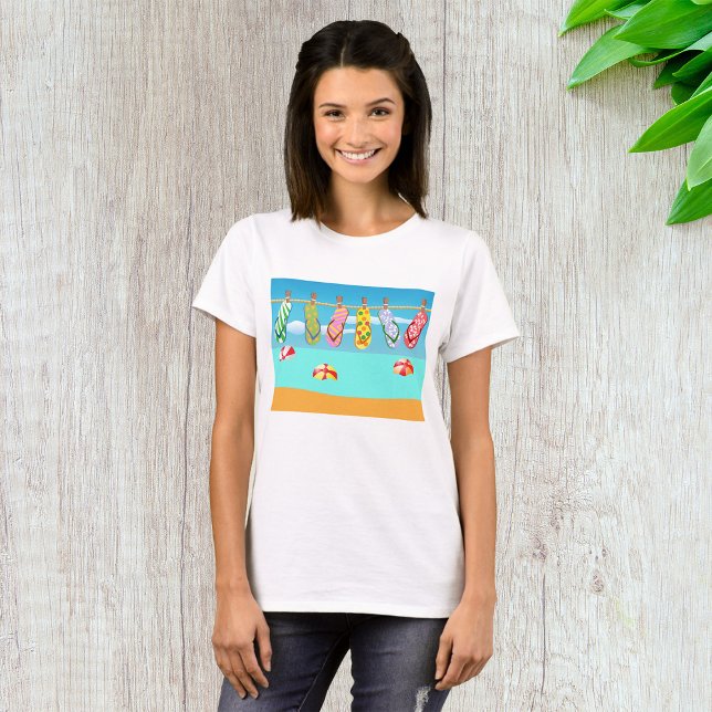 Flip Flops At The Beach T-Shirt (Creator Uploaded)