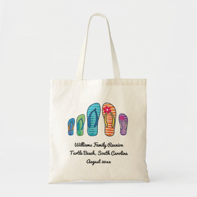 Flip Flops Beach Family Summer Reunion Tote Bag (Front)