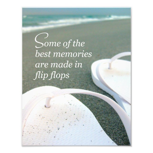 Flip Flops Beach Quote Photo Print (Front)