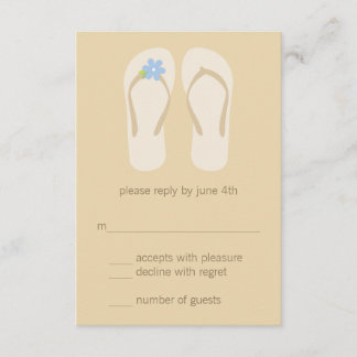Flip Flops Beach Wedding RSVP Cards - Blue