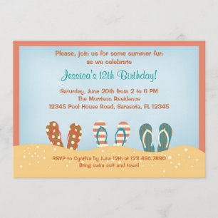 Flip Flops Birthday Party Invitation