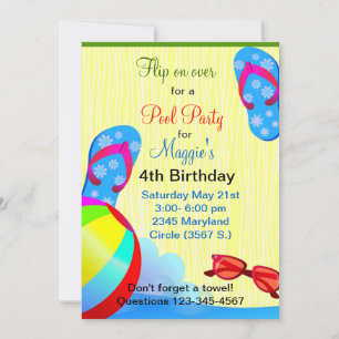 Flip Flops Birthday Party invitation
