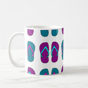 Flip Flops: Bright White Vintage. Coffee Mug