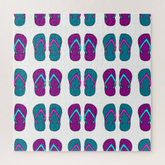 Flip Flops: Bright White Vintage. Jigsaw Puzzle