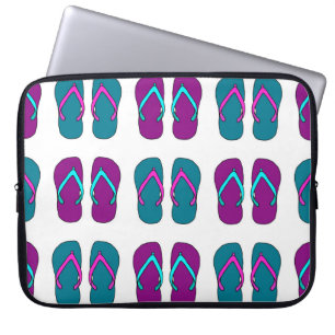 Flip Flops: Bright White Vintage. Laptop Sleeve