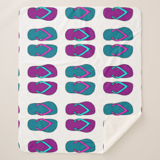 Flip Flops: Bright White Vintage. Sherpa Blanket