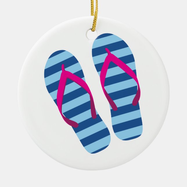 Flip Flops Ceramic Ornament (Front)