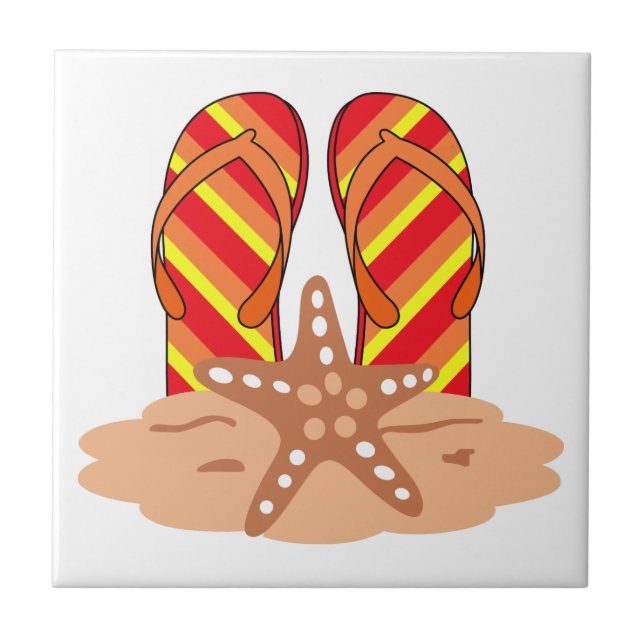 Flip Flops Ceramic Tile (Front)