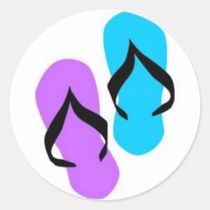 Flip Flops Classic Round Sticker