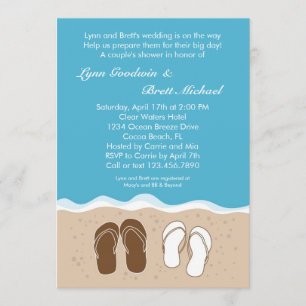 Flip Flops Couple's Bridal Shower Invitation