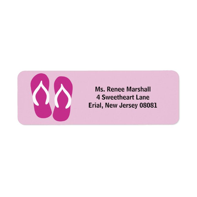 Flip Flops & Customise Your Text Return Address Label (Front)