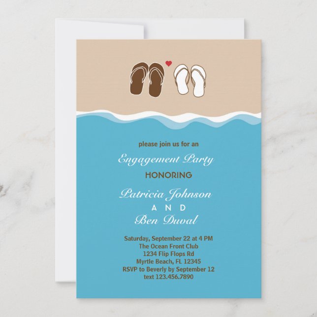 Flip Flops Engagement Party Invitation (Front)