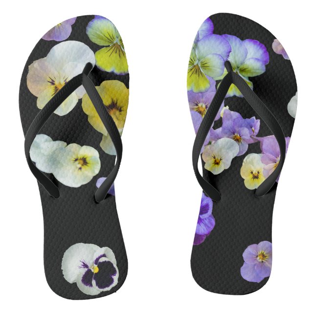 Flip Flops, flowered Thongs (Footbed)