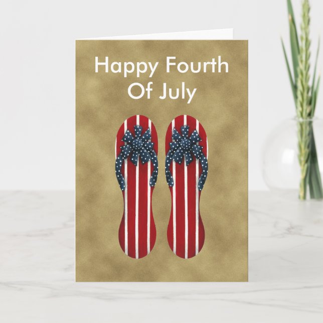 Flip Flops Fourth Of July Card (Front)