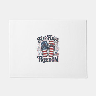 Flip Flops Freedom Patriotic Summer Shirt Design_1 Doormat