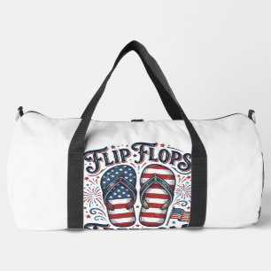 Flip Flops Freedom Patriotic Summer Shirt Design_1 Duffle Bag