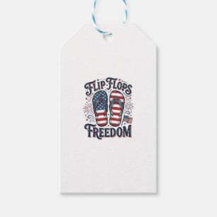 Flip Flops Freedom Patriotic Summer Shirt Design_1 Gift Tags