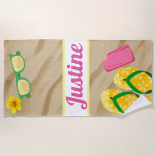 Flip Flops & Fun in the Sun  Beach Towel