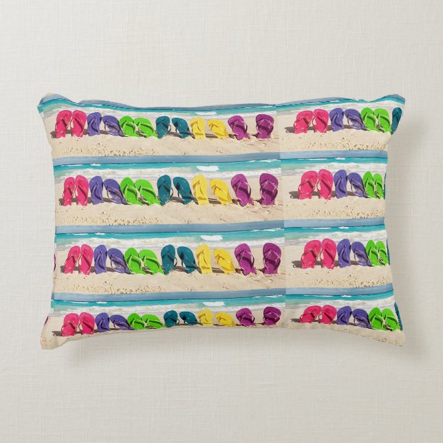 **FLIP FLOPS GALORE**  AND "YELLOW" BACK DECORATIVE CUSHION (Front)