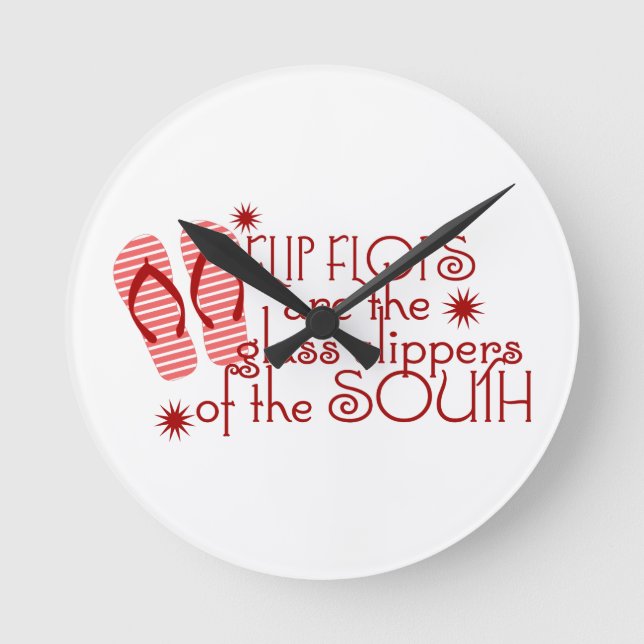 Flip Flops....Glass Slippers of the South Round Clock (Front)