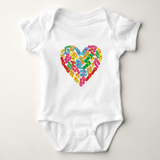 flip flops in heart shape baby bodysuit
