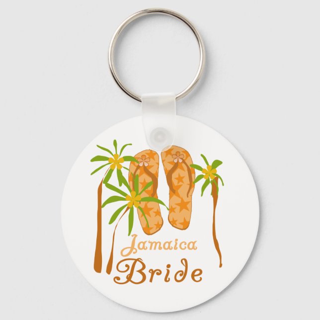 Flip Flops Jamaica Bride Key Ring (Front)