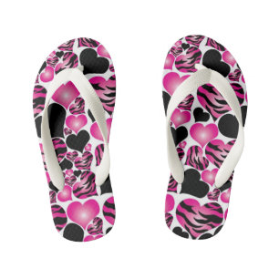 Flip Flops, Kids/Hearts and Zebra Print Kid's Thongs