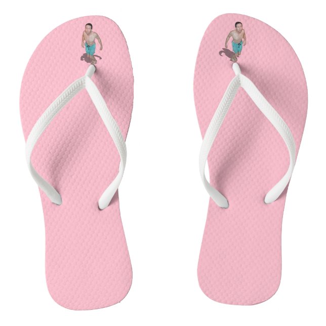 Flip Flops - Little Guy Between Toes Looks Up To U (Footbed)