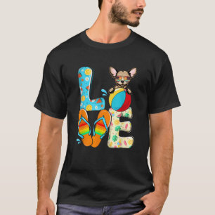 Flip Flops Love Chihuahua Dog Summer Vibes Beach S T-Shirt