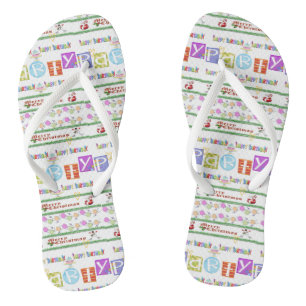 Flip Flops Merry Christmas Happy Birthday