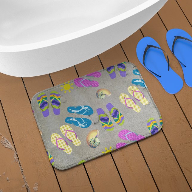 Flip Flops On The Beach Bath Mat (Creator Uploaded)