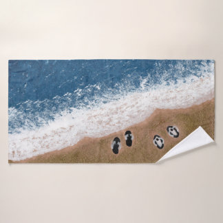 Flip Flops on the Beach Sand Bath Towel Set